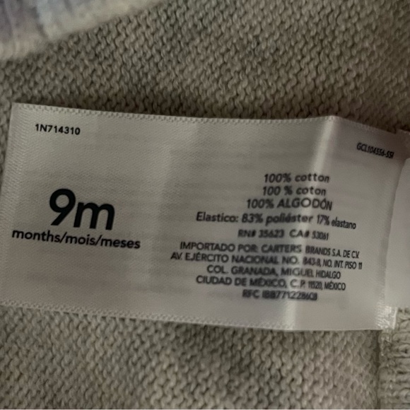 NWT! Carter's Baby 2-Piece Elephant Sweater & Footed Pant Set, Size 9M - Picture 4 of 10